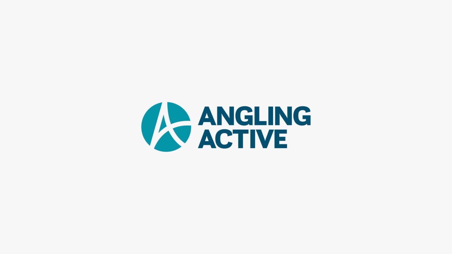 Angling Active logo in teal, on a grey background.
