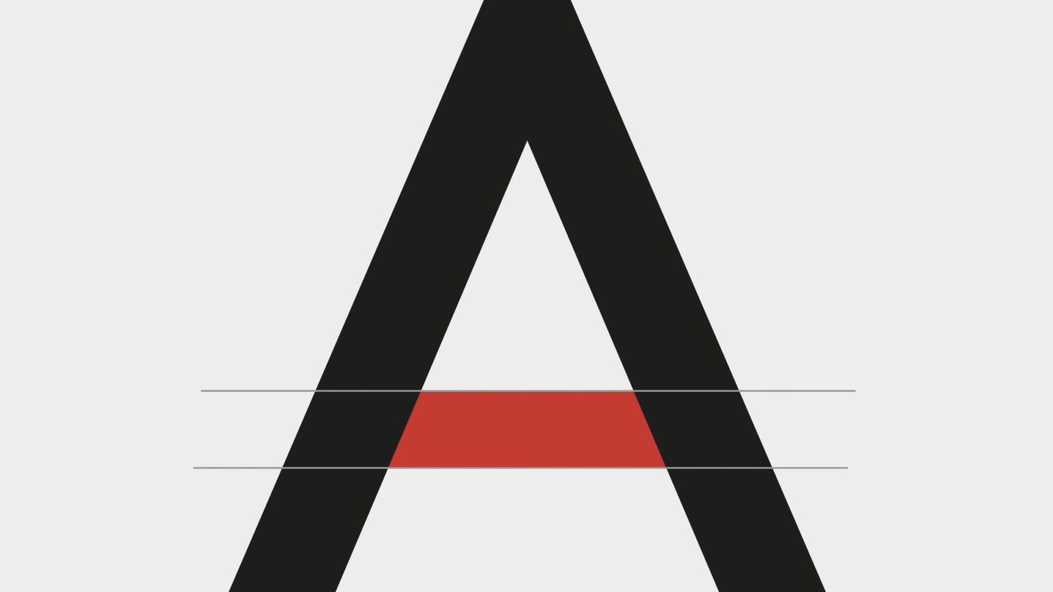 The cropped "A" from the Redcastle Gin logo, with its crossbar highlighted in Red.