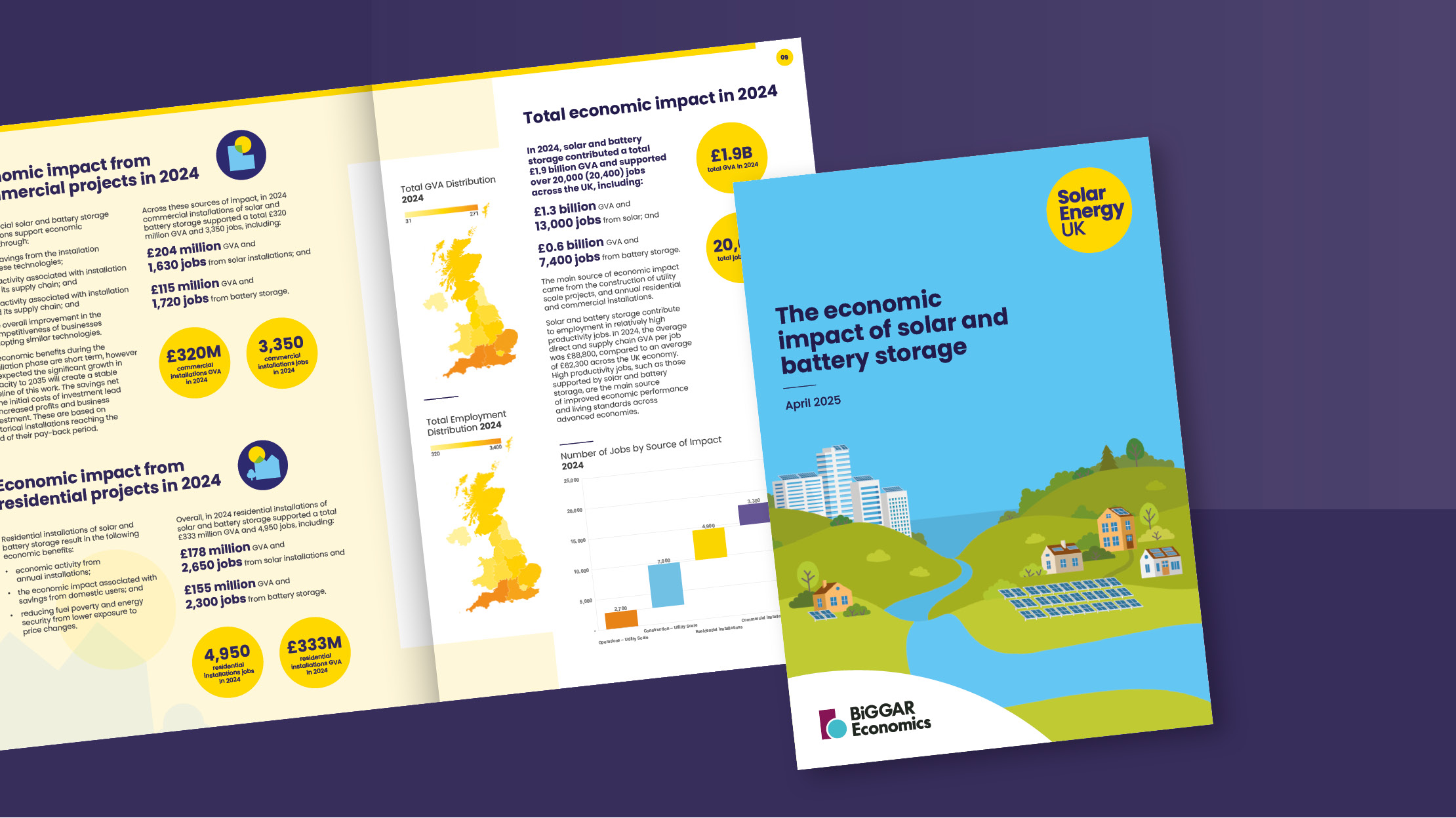 Report front cover and double page spread