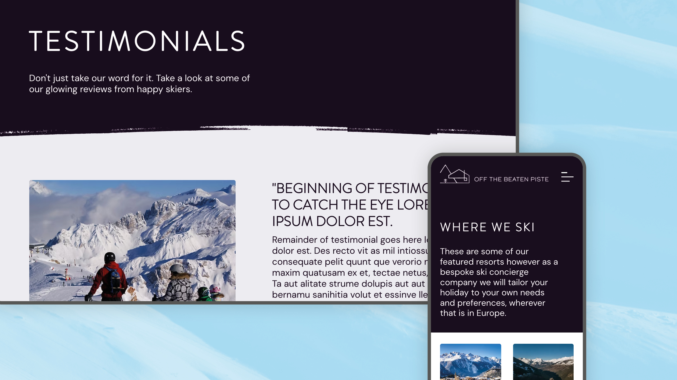 Wix website page template design