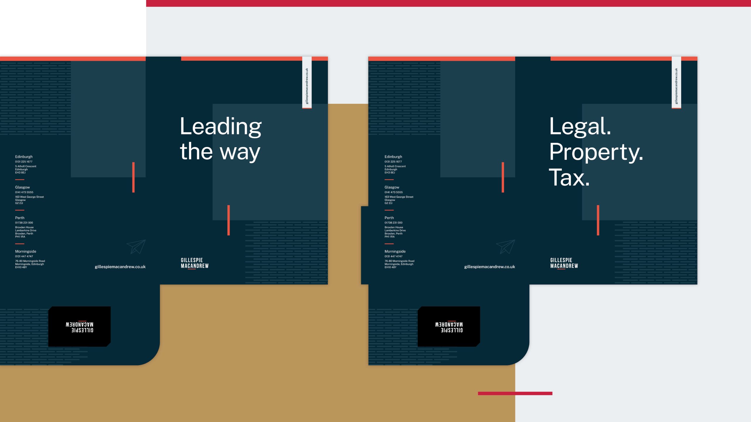 Bespoke folders were designed to emphasise the brand when handling paperwork
