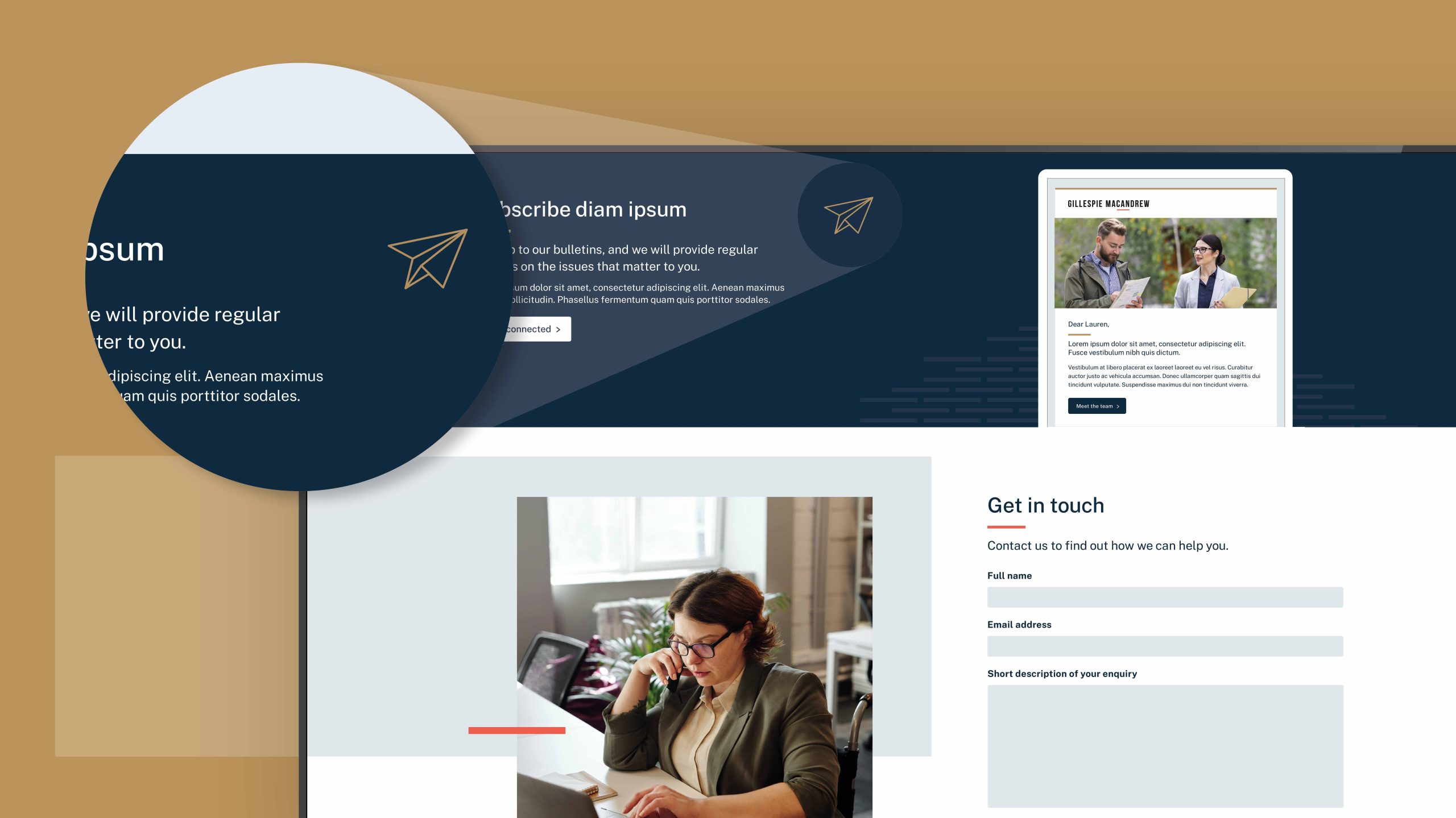 Proposed website visual featuring icons to offer a subtle playfulness to the brand