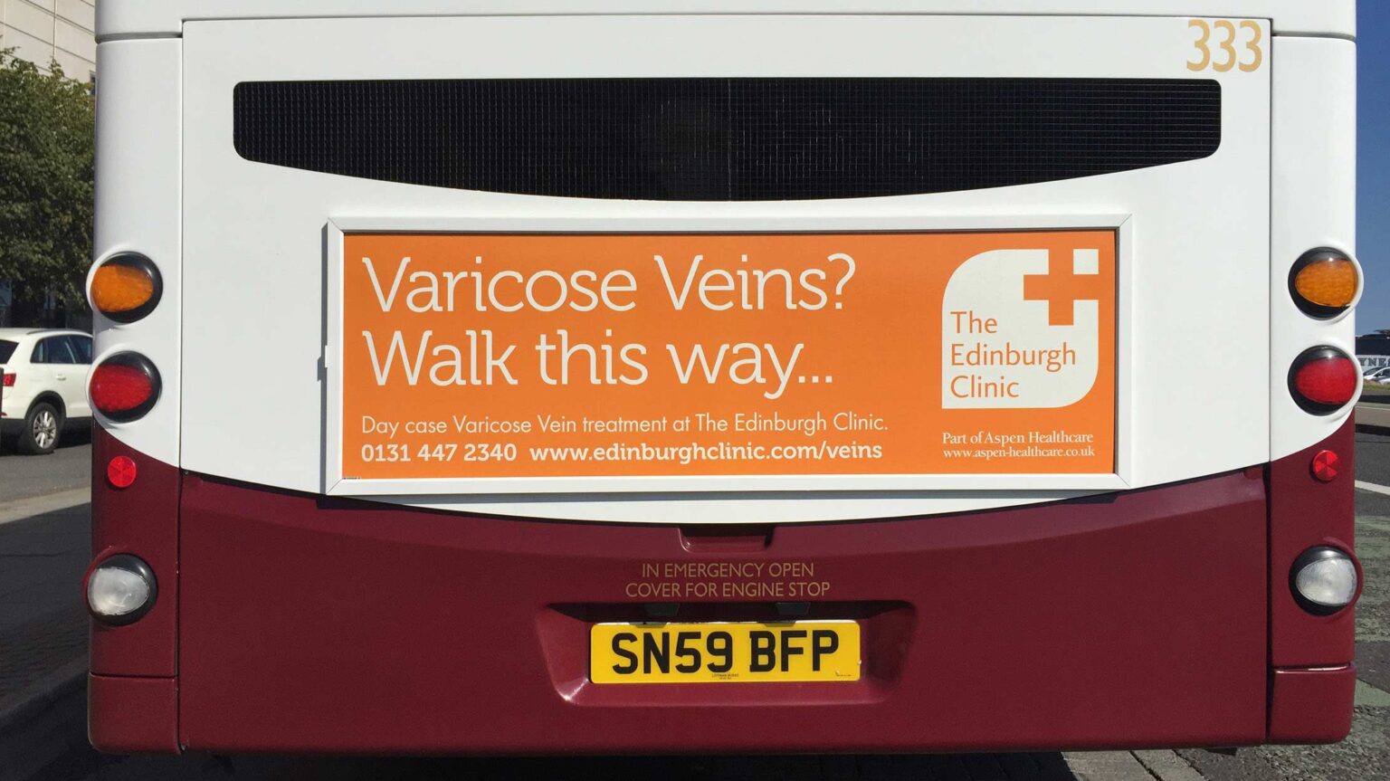 Bus advertisement for The Edinburgh Clinic